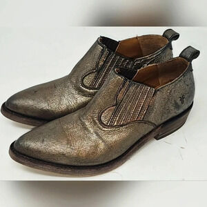 Frye Billy Shootie Western Metallic Bronze Boot Size 6.5